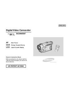 Samsung SCD 87 manual. Camera Instructions.